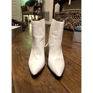 White Heeled Ankle Boots